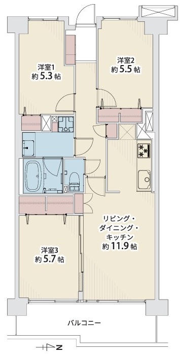 シティプラザ富士見町2階 間取図