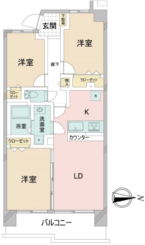 シティプラザ富士見町3階 間取図