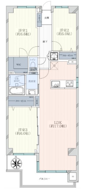 シティプラザ富士見町6階 間取図
