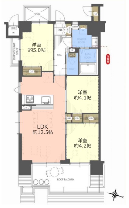 ヴィオスガーデン城山9階　間取図