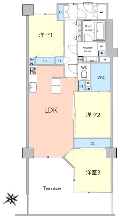 コスモ小竹向原メユール1階 間取図