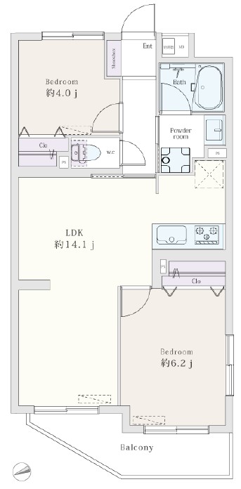 セザール新板橋2階　間取図