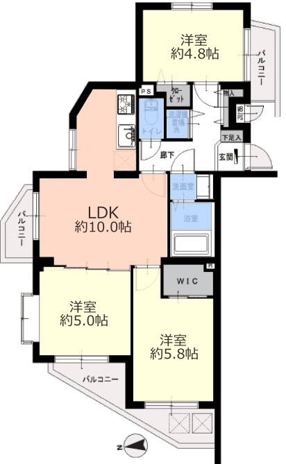 セザール新板橋2階　間取図