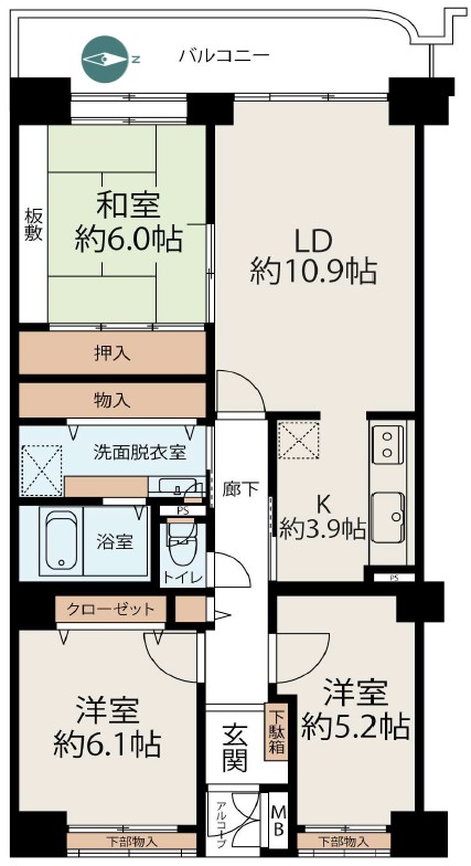 加賀ガーデンハイツ2階　間取図