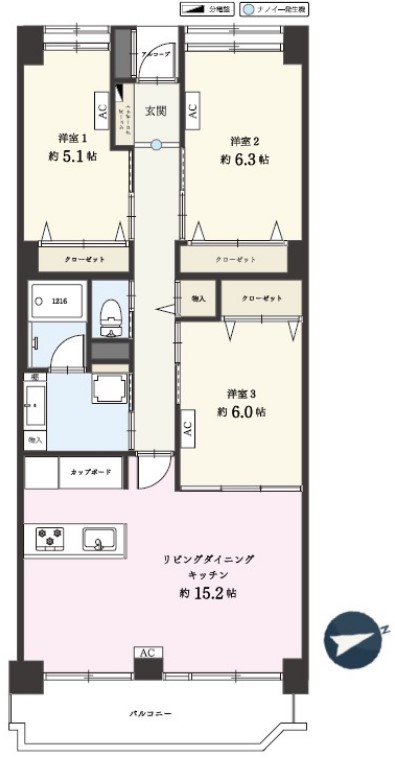 加賀ガーデンハイツ6階　間取図