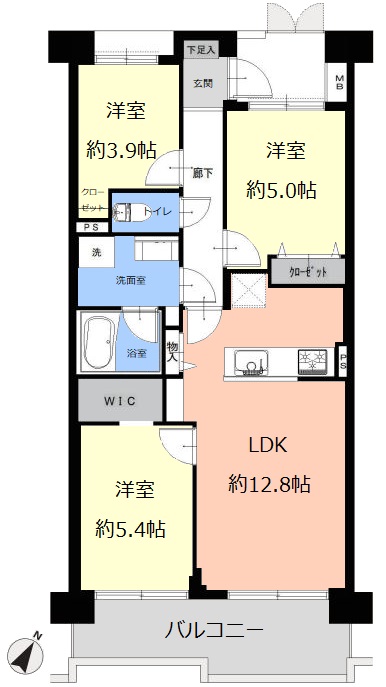 常盤台第2ローヤルコーポ4階　間取図