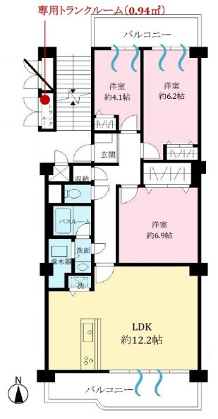 シャルム常盤台8階　間取図