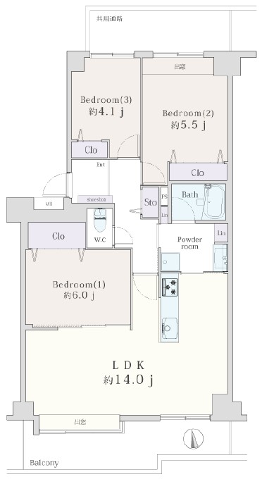 パークハイム小竹向原5階　間取図
