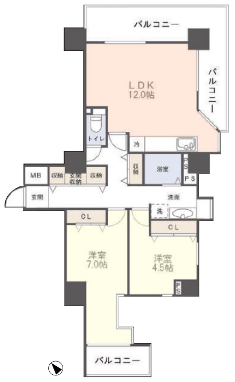 ラポール本蓮沼駅前2階　間取図