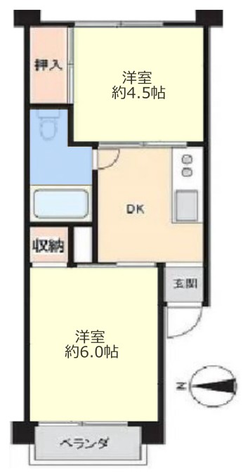 大山マイコーポA棟3階　間取図