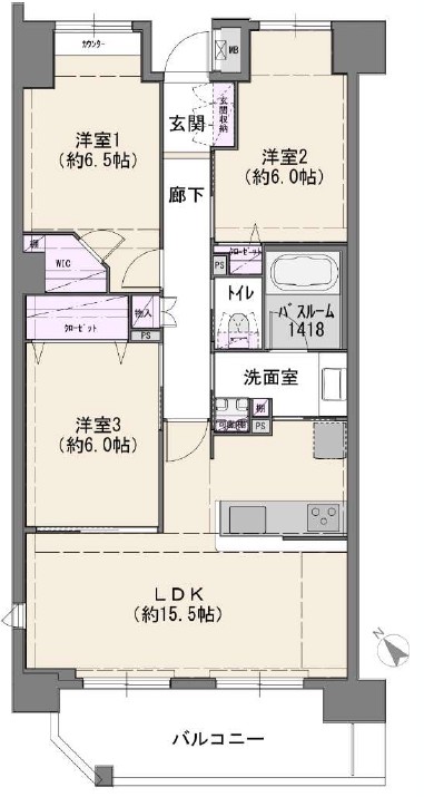 ゼファーヒルズ成増8階　間取図