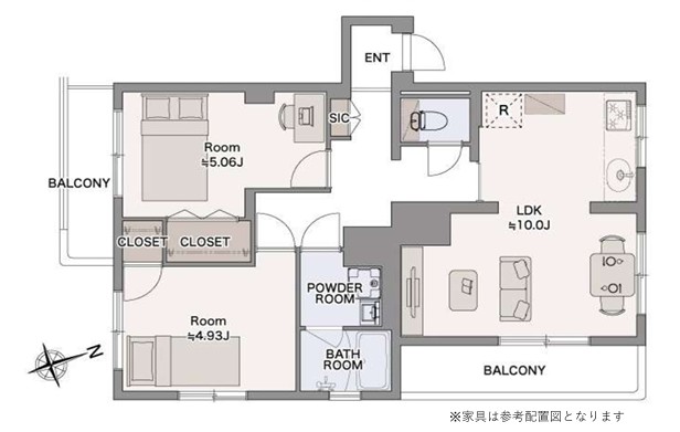 三田小茂根コーポ3階　間取図