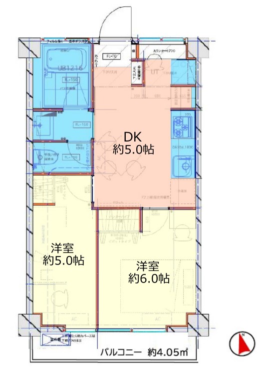 松原マンション4階 間取図
