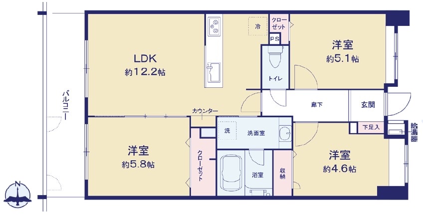 ドラゴンマンション赤塚公園1番館2階　間取図