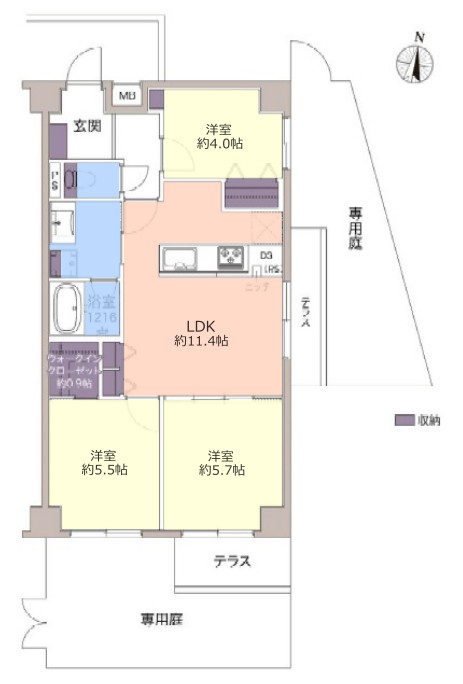 ルミリオ中板橋1階　間取図