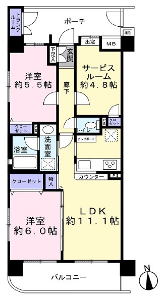 レーベンハイム常盤台7番館3階 間取図