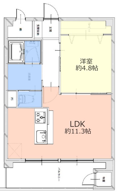 東建西ケ丘マンション6階　間取図