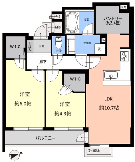 クアトロウーノ城北中央公園5階　間取図