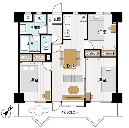 ライオンズヒルズ和光2階　間取図