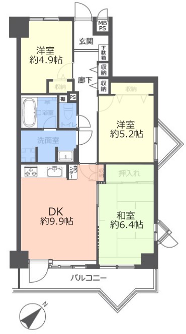 ライオンズヒルズ和光5階　間取図