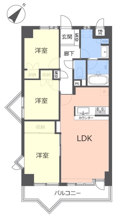 ライオンズヒルズ和光8階　間取図