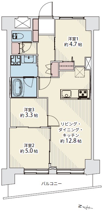 板橋ハイタウン2階　間取図