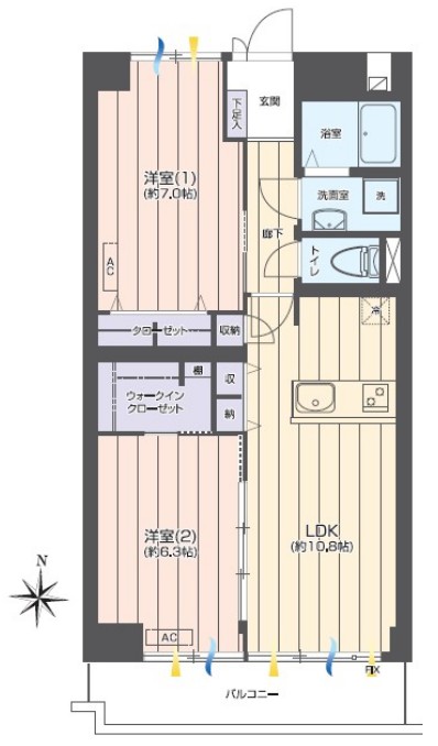 高島平第1住宅1号棟6階　間取図