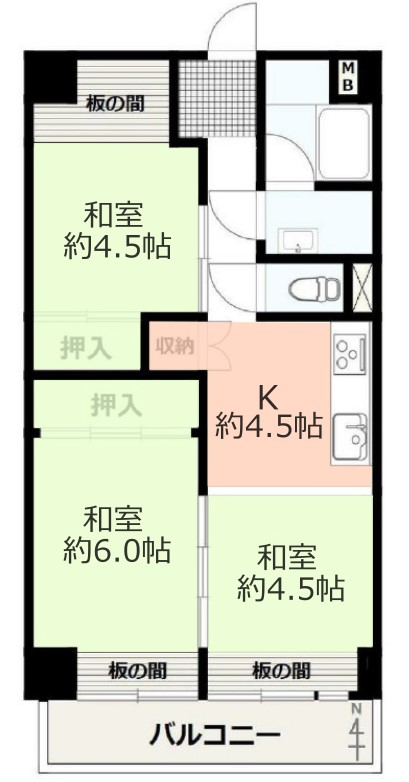 高島平第1住宅1号棟9階　間取図