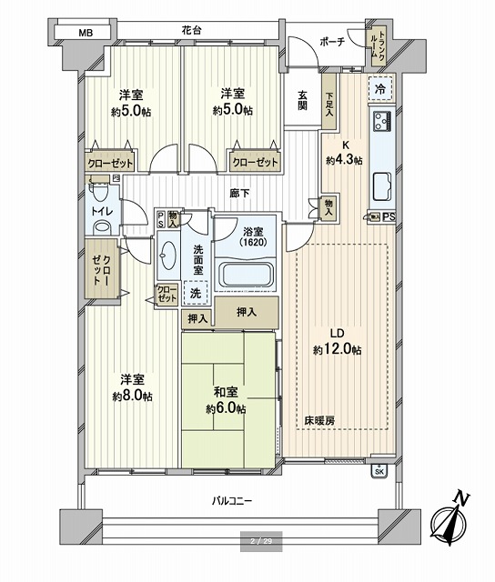 オーベル浦和シティフォレスト5階 間取図