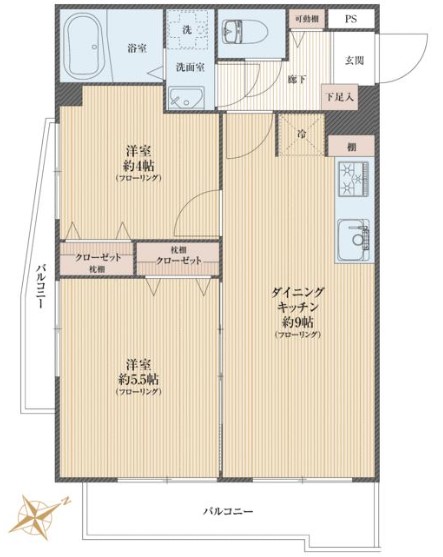 サンライフカミイタ5階　間取図