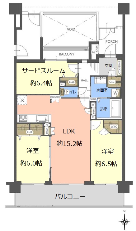 ヒルハイツ高島平赤塚公園8階　間取図