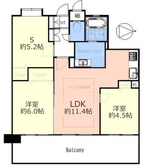 レーベンハイム下赤塚4階 間取図