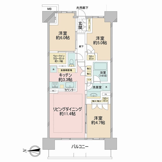 パークホームズ板橋蓮根二番街8階 間取図