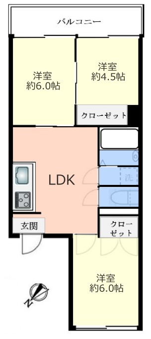高島平第2サンパワー2階 間取図