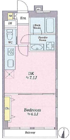 大山台マンション6階 間取図