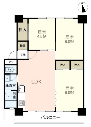 高島平第3住宅2号棟4階 間取図