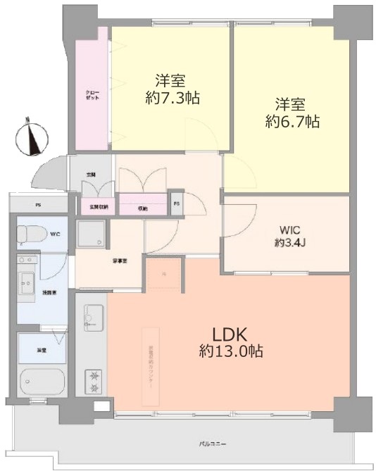 高島平第3住宅2号棟7階 間取図
