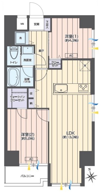 クオリティ大山1階　間取図
