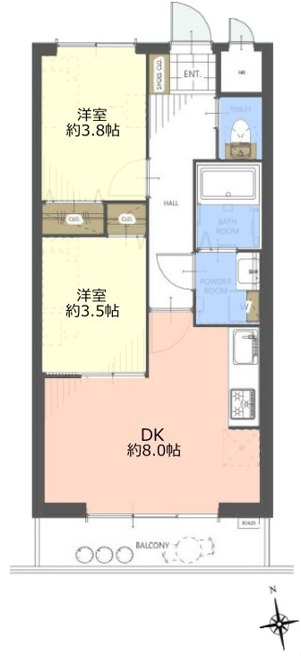 クオリティ大山6階　間取図