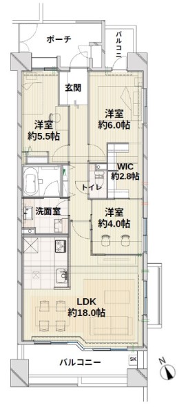 センチュリーハイツ東山公園5階　間取図