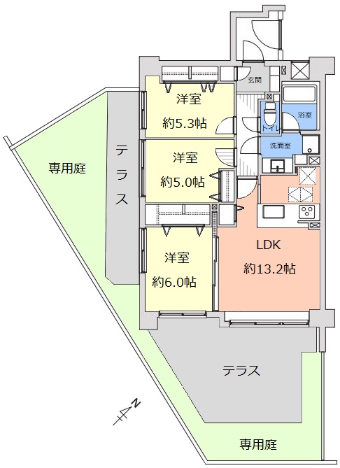 キャニオングランデ見次公園1階 間取図