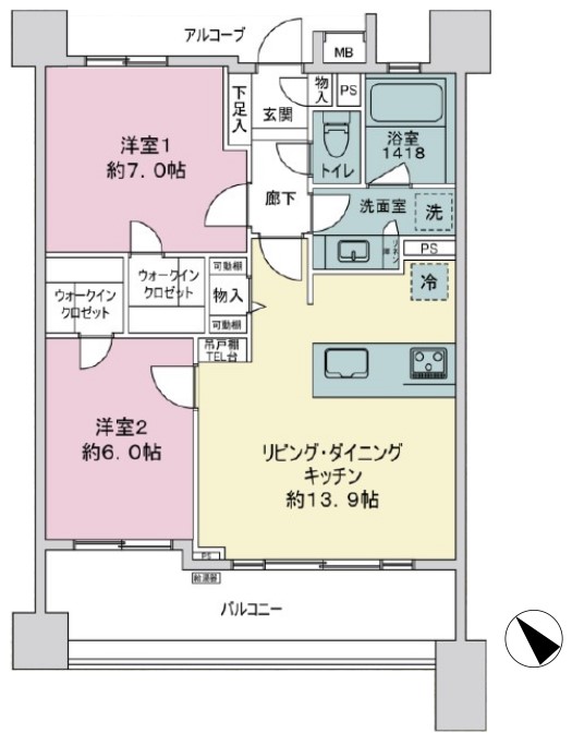 レクセルガーデン志村坂上4階　間取図