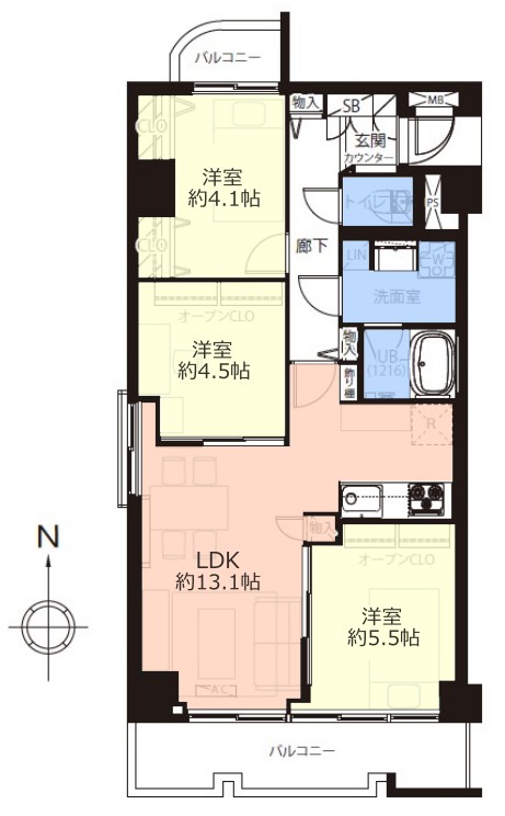 板橋シティハイツ3階　間取図