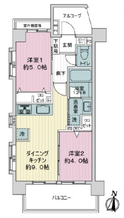 グローベル志村坂上プライムシティ2階 間取図
