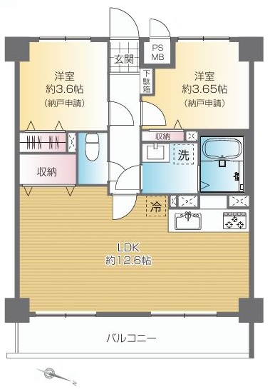 セザール大山4階 間取図