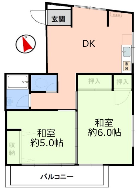 東新マンション3階　間取図