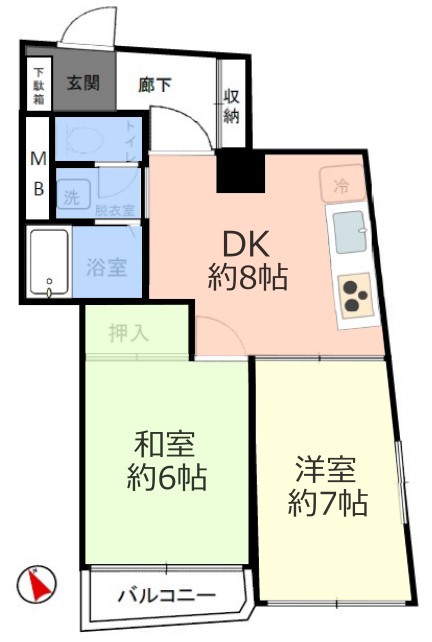 サンシュウ大山コーポ4階　間取図