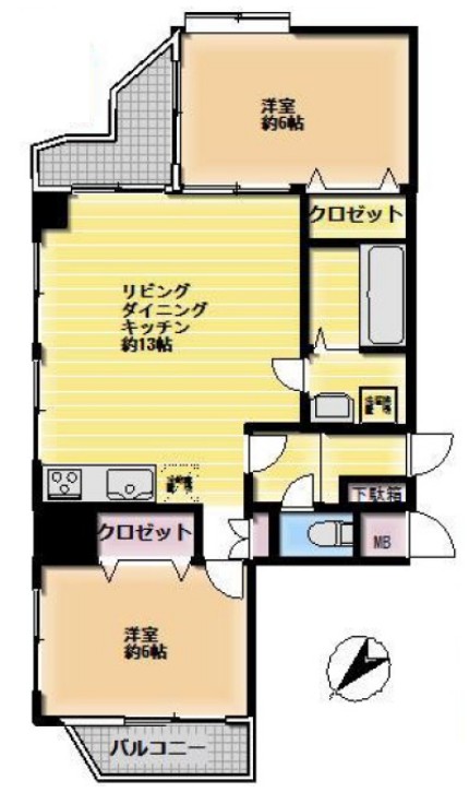 サンライズ大山マンション8階　間取図