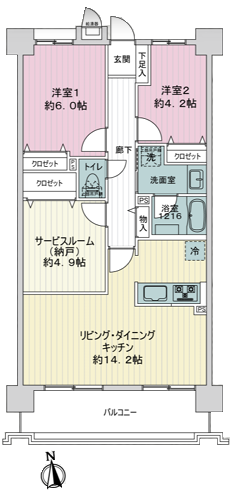 ダイアパレスグランデ西台1階　間取図