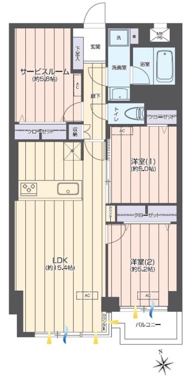 ワコー徳丸マンション3階　間取図